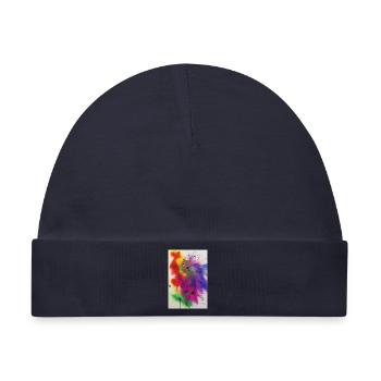 Farbspritzer - Baby Premium Organic Mütze - Navy - Vorne