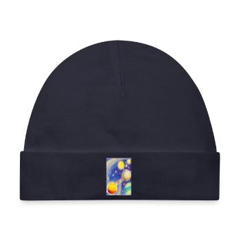 Weltall und Planeten - Baby Premium Organic Mütze - Navy - Vorne