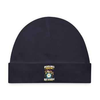 Faultier – Deadlines Fear My Nap Schedule - Baby Premium Organic Mütze - Navy - Vorne