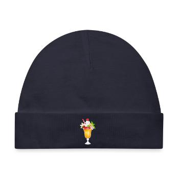 Fruchtiger Eisbecher mit Sahne und Waffel - Baby Premium Organic Mütze - Navy - Vorne