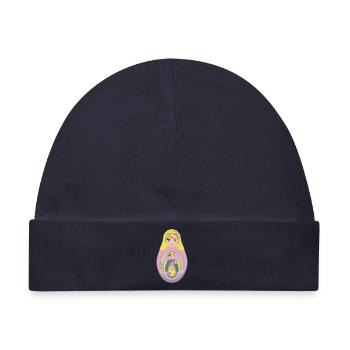 Nestende Matroschka Puppe Design - Baby Premium Organic Mütze - Navy - Vorne