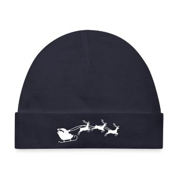 Weihnachtsmann mit Schlitten - Baby Premium Organic Mütze - Navy - Vorne