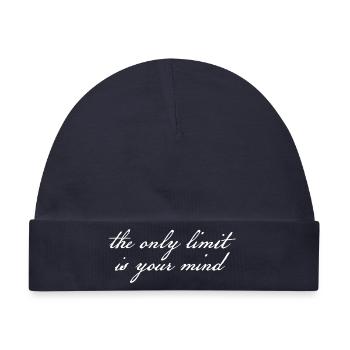 Nur der Kopf bestimmt deine Grenzen - Baby Premium Organic Mütze - Navy - Vorne