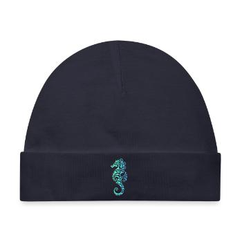Seepferdchen – Maritimes Vintage Meeresmotiv - Baby Premium Organic Mütze - Navy - Vorne