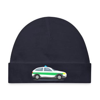 Polizeiauto mit Blaulicht - Baby Premium Organic Mütze - Navy - Vorne