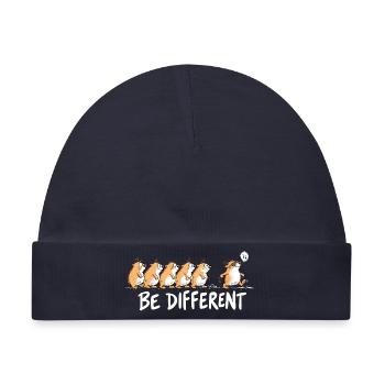 Lemminge Be Different Individualität Statement Hum - Baby Premium Organic Mütze - Navy - Vorne