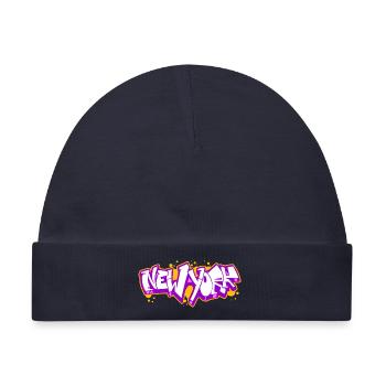 New York Horizontales Graffiti 3 - Baby Premium Organic Mütze - Navy - Vorne