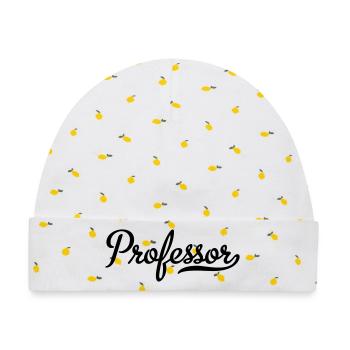 professor - Baby Premium Organic Mütze - Weiß/Zitronengelb - Vorne
