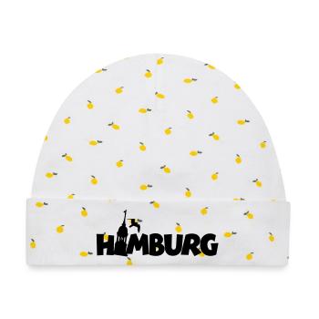 Hamburg am Hamburger Hafen - Baby Premium Organic Mütze - Weiß/Zitronengelb - Vorne
