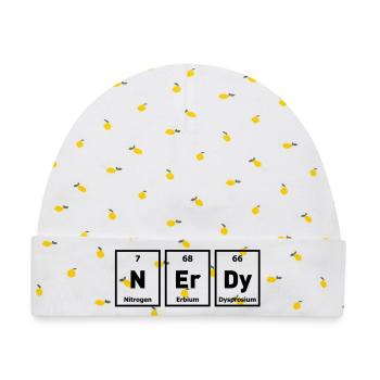 nerd geek nerdy - Baby Premium Organic Mütze - Weiß/Zitronengelb - Vorne
