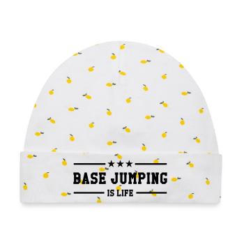 Base Jumping is life - Baby Premium Organic Mütze - Weiß/Zitronengelb - Vorne