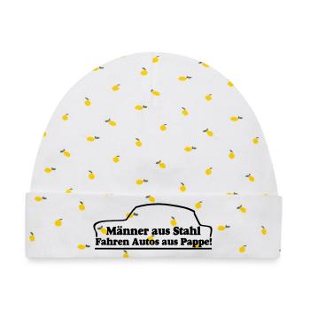  , Männer aus Stahl..., DDR Kult (25) - Baby Premium Organic Mütze - Weiß/Zitronengelb - Vorne