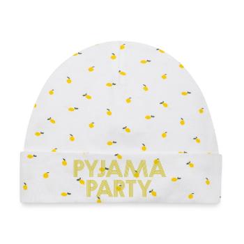 PYJAMA PARTY Bademantel - Baby Premium Organic Mütze - Weiß/Zitronengelb - Vorne