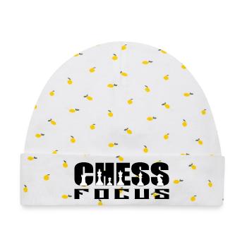 Chess Focus - Baby Premium Organic Mütze - Weiß/Zitronengelb - Vorne