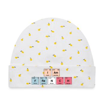 Ich bin Franzose in periodischen Elementen - Baby Premium Organic Mütze - Weiß/Zitronengelb - Vorne
