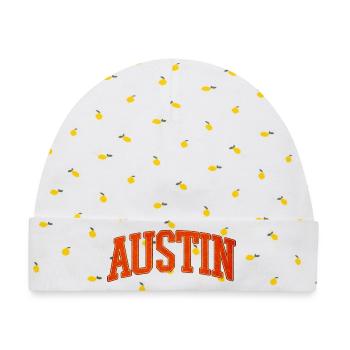Austin Varsity Schriftzug - Baby Premium Organic Mütze - Weiß/Zitronengelb - Vorne