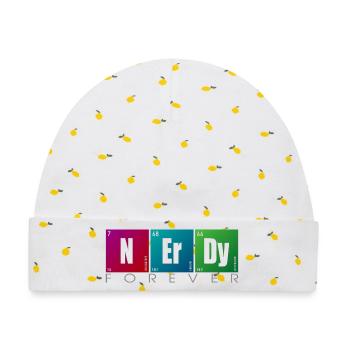 NERDY forever - NERDY Elements - Baby Premium Organic Mütze - Weiß/Zitronengelb - Vorne