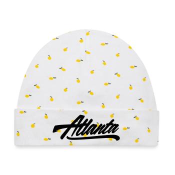 atlanta shirt - Baby Premium Organic Mütze - Weiß/Zitronengelb - Vorne