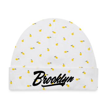 brooklyn shirt - Baby Premium Organic Mütze - Weiß/Zitronengelb - Vorne