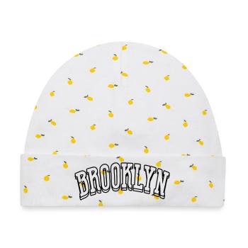 brooklyn shirt - Baby Premium Organic Mütze - Weiß/Zitronengelb - Vorne