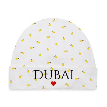 Dubai - Baby Premium Organic Mütze - Weiß/Zitronengelb - Vorne