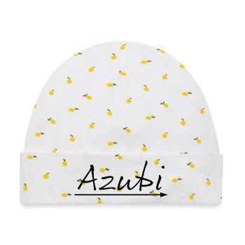 Design Azubi arrow schwarz - Baby Premium Organic Mütze - Weiß/Zitronengelb - Vorne