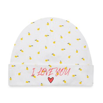 VALENTINSTAG. Junggesellinnenabschied. ICH LIEBE DICH. ICH LIEBE DICH. LIEBE - Baby Premium Organic Mütze - Weiß/Zitronengelb - Vorne
