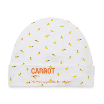 CARROT - Baby Premium Organic Mütze - Weiß/Zitronengelb - Vorne