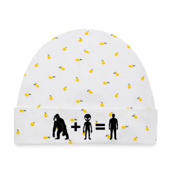 Evolution 2.0 by Falsches Design - Baby Premium Organic Mütze - Weiß/Zitronengelb - Vorne
