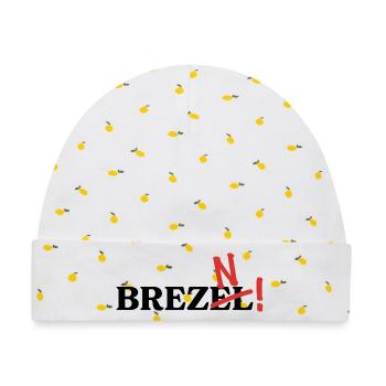 Es heißt Brezn! - Baby Premium Organic Mütze - Weiß/Zitronengelb - Vorne