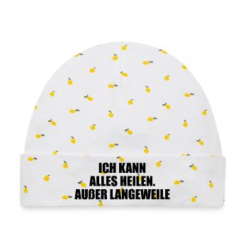 Ich kann alles heilen – außer Langeweile - Baby Premium Organic Mütze - Weiß/Zitronengelb - Vorne