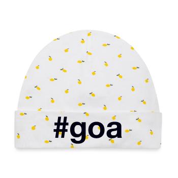 Goa Hashtag - Baby Premium Organic Mütze - Weiß/Zitronengelb - Vorne