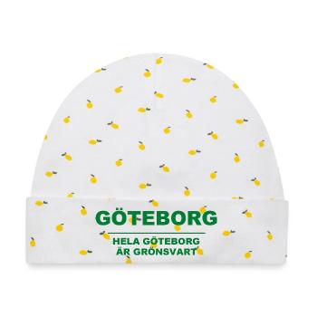 Göteborg – ganz Göteborg ist grün-schwarz - Baby Premium Organic Mütze - Weiß/Zitronengelb - Vorne