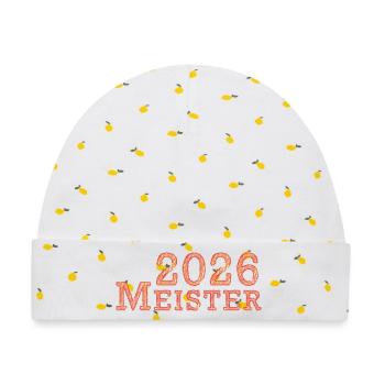 Meister 2026 Meisterschaft - Baby Premium Organic Mütze - Weiß/Zitronengelb - Vorne
