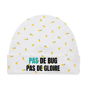 Pas de bug pas de gloire - Baby Premium Organic Mütze - Weiß/Zitronengelb - Vorne