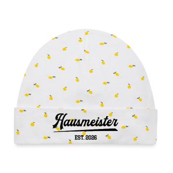 Hausmeister 2026 Haustechniker Hauswart Verwalter - Baby Premium Organic Mütze - Weiß/Zitronengelb - Vorne