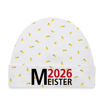 Meister 2026 Meisterschaft - Baby Premium Organic Mütze - Weiß/Zitronengelb - Vorne