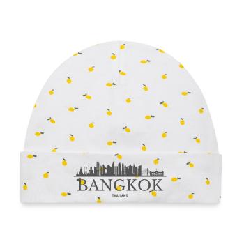 Bangkok, Thailand, Bangkok Skyline - Baby Premium Organic Mütze - Weiß/Zitronengelb - Vorne