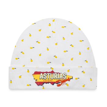 Asturien Spanien Retro Region Landkarte Souvenir - Baby Premium Organic Mütze - Weiß/Zitronengelb - Vorne