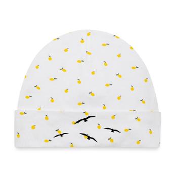 Fliegende Möwe - Baby Premium Organic Mütze - Weiß/Zitronengelb - Vorne