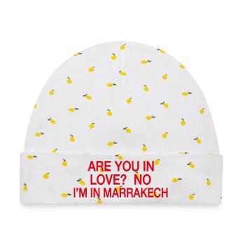 Verliebt Nein, ich bin in Marrakesch | Reisehumor - Baby Premium Organic Mütze - Weiß/Zitronengelb - Vorne