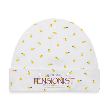 Achtung Pensionist Humor Shirt - Baby Premium Organic Mütze - Weiß/Zitronengelb - Vorne