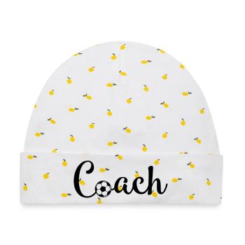 Fußball Coach - Baby Premium Organic Mütze - Weiß/Zitronengelb - Vorne
