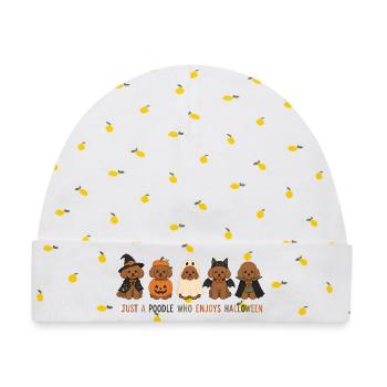 Pudel-Halloween-Crew - Baby Premium Organic Mütze - Weiß/Zitronengelb - Vorne