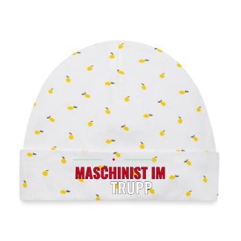 Maschinist im Trupp – Geschenk Jugendfeuerwehr - Baby Premium Organic Mütze - Weiß/Zitronengelb - Vorne