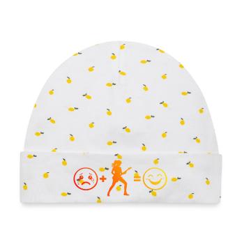 Gitarrenspiel Geschenkidee für eine Gitarren-Fanin - Baby Premium Organic Mütze - Weiß/Zitronengelb - Vorne