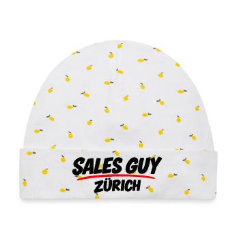 Sales Guy - Zürich - Baby Premium Organic Mütze - Weiß/Zitronengelb - Vorne