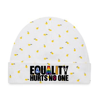 Equality Hurts No One – Gleichberechtigung - Baby Premium Organic Mütze - Weiß/Zitronengelb - Vorne