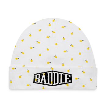Baddie böses Mädchen - Baby Premium Organic Mütze - Weiß/Zitronengelb - Vorne