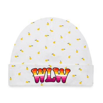 WLW Lesbian Pride Rainbow – LGBTQ+  - Baby Premium Organic Mütze - Weiß/Zitronengelb - Vorne
